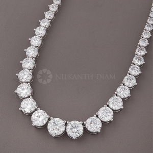 Collier de diamants de laboratoire de qualité supérieure, coupe ronde, 30,00 carats au total, pour la vente en gros - Product Image 2