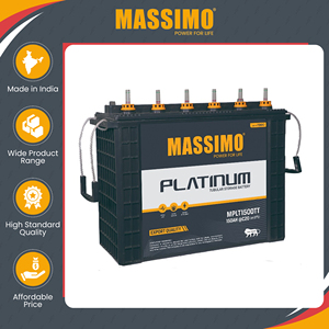 Exhibiting Highest Standard Unmatched Quality MASSIMO 12V 150AH <b>Tall</b> Tubular Battery from India's Leading Manufacturer - Product Image 2