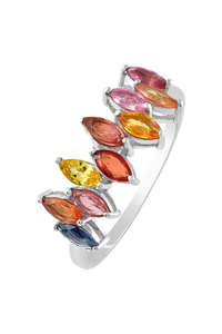 Anillo de Zafiros Múltiples en Plata de Ley 92.5 KLSR-11298 - Product Image 2