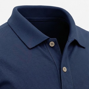 Men's Navy <b>Blue</b> Short Sleeve <b>Polo</b> <b>Shirt</b> Geometric Pattern 100% Polyester Knitted Breathable Casual Regular Fit - Product Image 6
