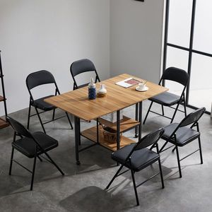 Elegant 4pcs Black Foldable Iron and PVC Chairs for Conventions and Exhibitions - Product Image 6