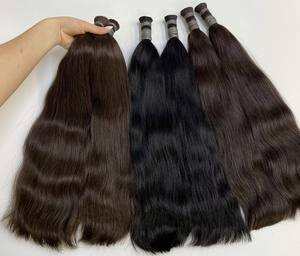 Precio al por mayor Extensiones de cabello humano crudo vietnamita a granel Color negro Natural recto 100G 6 pulgadas Grado de cabello virgen - Product Image 2