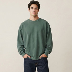 T-shirt personnalisé 280g 100% coton coupe ample pour homme, manches longues, style décontracté, col rond, coupe ample, style été - Product Image 1
