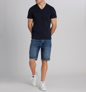 T-shirts col V pour hommes à prix avantageux, manches courtes, en coton, personnalisables, respirants, service OEM ODM. - Product Image 3