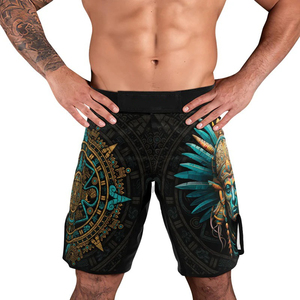 Wholesale Four-Way Stretch Spandex Shorts Sportswear <b>Knee</b>-Length Drawstring Waist Shorts for Adults MMA Shorts Fight for Gym - Product Image 4