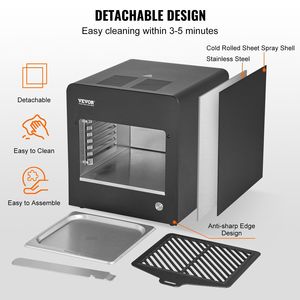 Parrilla Eléctrica Infrarroja sin Humo de 1800W, Acero Inoxidable, 1450 Fahrenheit, Asador de 6 Niveles Ajustables - Product Image 5