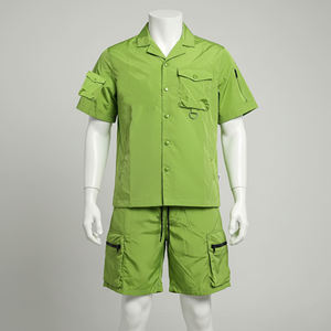 Conjunto de Camisa y Pantalones Cortos Cargo Rosa Personalizado, Ropa de Verano de Algodón, Estilo Utilitario Unisex, OEM, Marca Privada, Ropa Casual Urbana, Listo para Usar - Product Image 4
