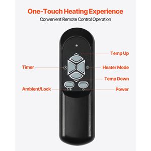 Stufa Elettrica a Infrarossi da 1500W con Telecomando, Schermo LED e Timer 24H, Riscaldatore per Ambienti con Temperatura Regolabile - Product Image 6