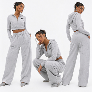 Proveedor de Pantalones de Alta Calidad con Pedrería, Pantalones Anchos de Cintura Elástica a la Moda, Coloridos, Brillantes, con Adornos de Alta Costura - Product Image 1