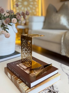 Brûleur d'encens haut de gamme en laiton avec motif géométrique, fait main, support aromatique pour la décoration intérieure, esthétique, pour Bakhoor - Product Image 2