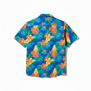 เสื้อเชิ้ตผู้ชายพรีเมียมลำลองลายทรอปิคอล คอวี แขนสั้น ระบายอากาศได้ดี ผ้าฝ้ายเจอร์ซีย์ 100% ป้องกันรังสียูวี เป็นมิตรกับสิ่งแวดล้อม แห้งเร็ว - Product Image 6