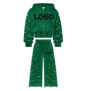 Wholesale Price <b>Winter</b> Streetwear Tracksuit Hooded Drawstring <b>Jacket</b> Jogger Set Athletic Sportswear Training <b>Running</b> Gym Casual - Product Image 4