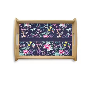 Plateau en bois émaillé sur le thème nautique, un plateau en bois d'inspiration côtière avec un charmant motif nautique - Product Image 3