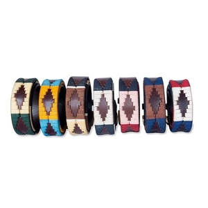 Equestrian Polo Leather Belt with Brass Pin Buckle Top Grain <b>Harness</b> Leather - Product Image 6