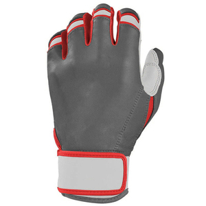 Guantes de Bateo de Cuero Gris, Rojo y Blanco, de Dedo Completo, Duraderos, con Cierre de Gancho y Bucle, Unisex, para Adultos, para Entrenamiento - Product Image 3