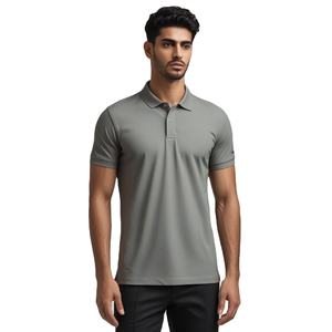 Polo pour homme de couleur unie, col côtelé, coutures durables, respirant, coupe confortable, idéal pour le bureau ou les occasions décontractées, exportation directe usine - Product Image 6