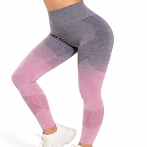 Leggings de yoga et fitness pour femmes, taille mi-haute, en tissu extensible, confort optimal, ensemble 2 pièces uni, sans coutures - Product Image 6