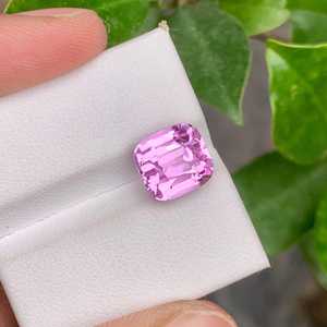 Pierre de Kunzite naturelle taille coussin, pierre précieuse rose en vrac, facettée, qualité supérieure, pour la fabrication de bijoux - Product Image 6