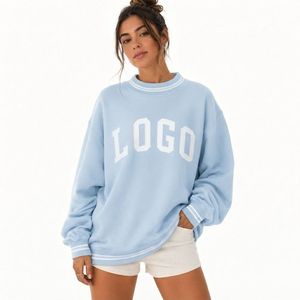 New Fashion Breathable Fabric Embroidered Front Logo <b>Women's</b> Casual Wear Mock Neck <b>Sweatshirt</b> Made with Polyester/Cotton Blend - Product Image 1