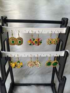 Pendientes de boda indios, pendientes Kundan, joyería para fiestas, pendientes de moda, pendientes étnicos, pendientes de tuerca - Product Image 4