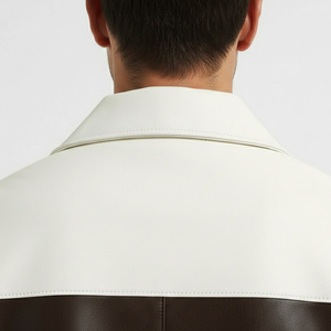 เสื้อแจ็คเก็ตหนังแกะแท้สำหรับผู้ชาย สไตล์ฤดูหนาว ดีไซน์โดดเด่น  แจ็คเก็ตหนังแท้สำหรับผู้ชาย แจ็คเก็ตมอเตอร์ไซค์ เสื้อโค้ทผู้ชาย - Product Image 4