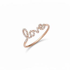 Anillo de Oro Sólido de 14K con Nombre Personalizado, Anillo de Diamantes con Letra de Amor, Anillo de Pareja, Anillo para Enamorados, Regalo Romántico para Ella - Product Image 2