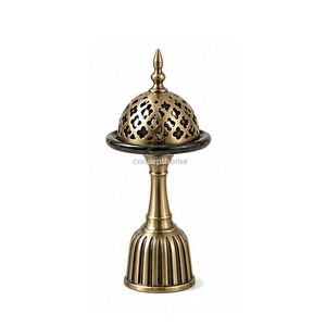 Bronze Incense <b>Burner</b> With Perforated Dome And Stand Aromatic All Season Use - Product Image 2