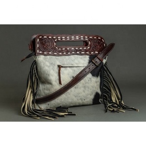 LW Vintage <b>Small</b> Handbag Women's Leather Hobo Fringe Cross Body Tassel <b>Purse</b> Dress Style Saddle Shoulder Sling Bag - Product Image 4