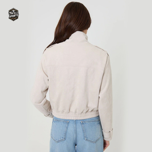 2026 Premium Women's Stand Collar Leather Knitted Waterproof Windproof Breathable Heated <b>Bomber</b> Zipper <b>Jacket</b> Casual for Winter - Product Image 5