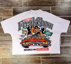 Camiseta Corta Personalizada al por Mayor para Hombre, Camiseta Gráfica de Diseño Urbano, Camisetas Extra Grandes de Algodón 100% para Hombre - Product Image 4