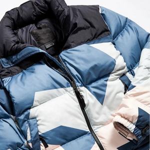 100% poliéster de longitud media burbuja parka casual ligero ajustable impreso de gran tamaño abajo al aire libre acolchado chaquetas de platino - Product Image 4