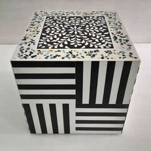 ILAHI's Bone Inlay <b>Table</b> Modern Design Agate Detailing <b>Storage</b> Portable Home Furniture - Product Image 1