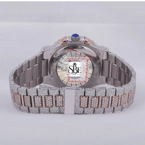 Montre analogique élégante en acier inoxydable de qualité supérieure, entièrement sertie de diamants, luxe absolu, disponible pour hommes et femmes, prix d'exportation - Product Image 2