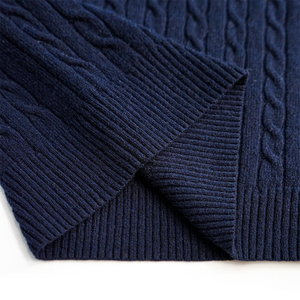 Suéter con Capucha de Punto Azul Marino para Hombre, 100% Lana, Casual, Invierno, Color Sólido, Corte Regular, Manga Larga, Anti-Pilling - Product Image 4