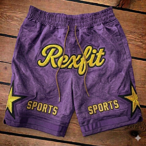 กางเกงบาสเก็ตบอลตาข่ายผู้ชายแบบสั่งทำพิเศษ REXFIT SPORTS ปักโลโก้สไตล์วินเทจ กางเกงกีฬาสำหรับผู้ชาย - Product Image 2