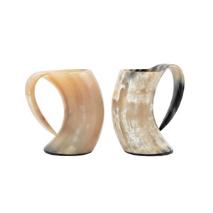 Drinking Horn Mug Eco-Friendly Authentic Ox Horn Tankard Food-Safe Custom Logo <b>Beer</b> Mug for Wholesale Bar Accessory - Product Image 1