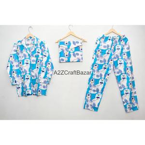 Conjunto de Pijama de Lujo de Manga Larga 100% Algodón para Mujer, Cómodo, Transpirable, de Tela Suave, de Dos Piezas, con Cintura Elástica, para Uso Diario en Verano - Product Image 4