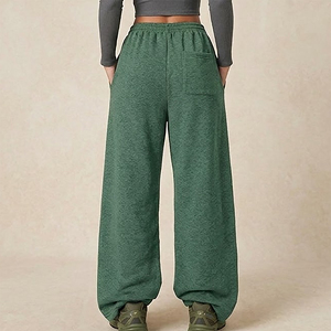 Pantalones Deportivos de Invierno de Alta Calidad para Mujer, de Poliéster/Algodón, Transpirables, con Cintura Elástica de Encaje, Corte Ancho Regular, con Logotipo Personalizado - Product Image 3