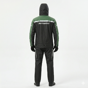 เสื้อแจ็คเก็ตหนังวินเทจสีดำสำหรับผู้ชาย น้ำหนัก 360 กรัม แขนยาว กันลมและกันน้ำ สำหรับนักขี่มอเตอร์ไซค์ - Product Image 2