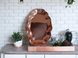 Plateau de service en cuivre artisanal pour la maison, la cuisine, la table à manger, centre de table, présentation culinaire gastronomique - Product Image 2