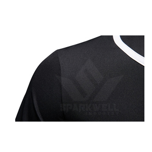 Men's Black Baseball Jersey Short Sleeve Button Front Solid Color Polyester Moisture Wicking <b>Sport</b> <b>Apparel</b> for Adults - Product Image 5