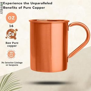 Taza de cobre con asa, estilo vintage, resistente al calor, para beber en casa, bar, fiestas, taza de servir premium, taza hecha a mano - Product Image 6