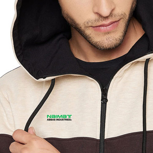 Men's Brown Color Blocking Hooded <b>Tracksuit</b> Set Full Sleeve Casual Joggers With Side Pockets Autumn Wear - Product Image 5