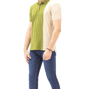 Chemise décontractée tricotée à manches courtes pour homme en coton/élasthanne anti-plis avec logo frontal et poche, coloris moutarde, noir, gris, fabriquée au Pakistan - Product Image 5