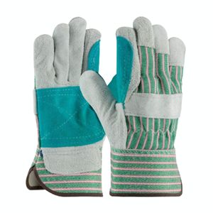 Gants de travail industriels en cuir robuste renforcé avec doublure en coton flexible, couleur jaune fluorescent, pour monteurs canadiens - Product Image 3