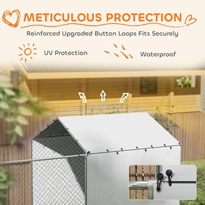 Grande Recinto per Cani in Rete Metallica Zincata con Copertura Impermeabile Anti-UV 6m x 2.3m x 2.3m per Cani di Taglia Media e Grande - Product Image 6