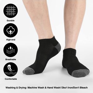 Custom Size Men's Cotton Casual Crew Sport Dress <b>Socks</b> Breathable Anti-Bacterial Eco-Friendly Solid Color Short - Product Image 2