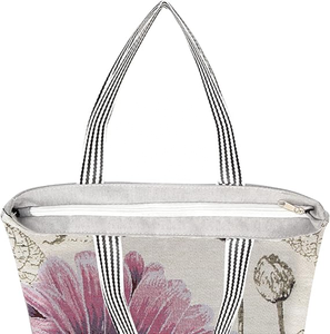 Bolsa de mano de arpillera de yute teñida con estampado personalizado ecológico, cinta decorativa de algodón con asa, bolsa de mensajero de estilo para mujer, tasa competitiva - Product Image 2