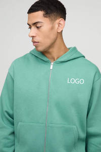 Sweat-shirt à capuche vert menthe pour homme avec logo personnalisé et pantalon de jogging assorti, ensemble de survêtement OEM ODM, vêtements en gros - Product Image 4