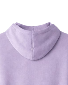 เสื้อฮู้ดผู้หญิงสีลาเวนเดอร์ ผ้าฝ้ายฟลีซ ปักลายดอกไม้ รับทำโลโก้ตามสั่ง โรงงานผลิตแบบ OEM ODM ขายส่งจำนวนมาก - Product Image 6